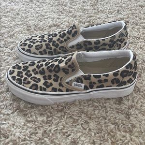 Cheetah print slip on vans